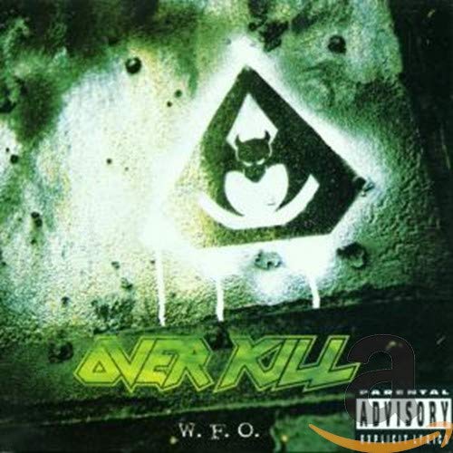 CD cover for Overkill’s “W.F.O.” featuring a dark, demonic logo.