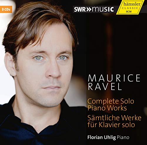 CD cover featuring pianist Florian Uhlig and text “Maurice Ravel.”