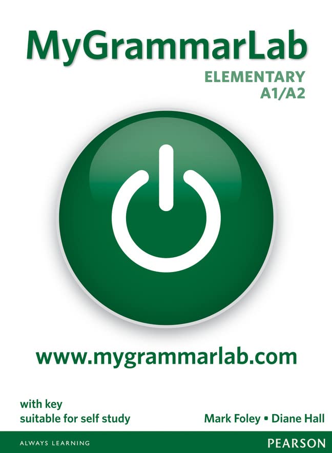 Grammar textbook cover: green circle with white power button icon.
