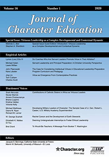 Journal of Character Education Vol 16 Issue 1