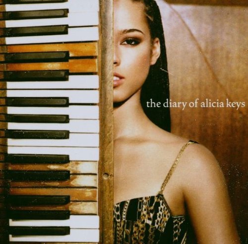 Alicia Keys album cover featuring a piano and portrait of the artist.