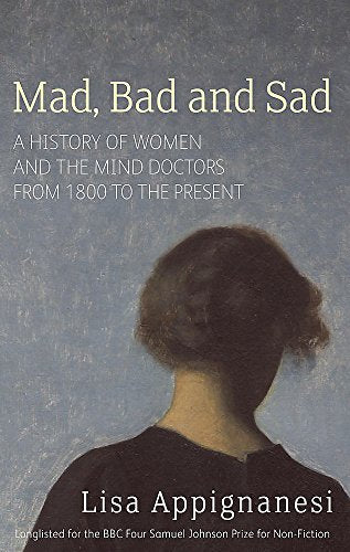 Book cover showing a woman's back against a textured blue background with white text.