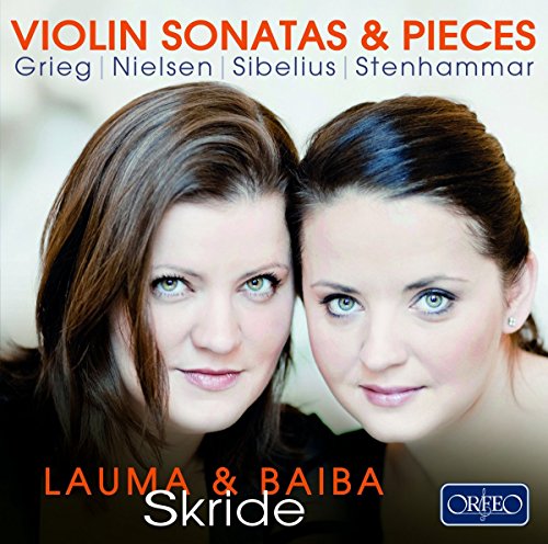CD cover featuring portraits of violinists Lauma and Baiba Skride.