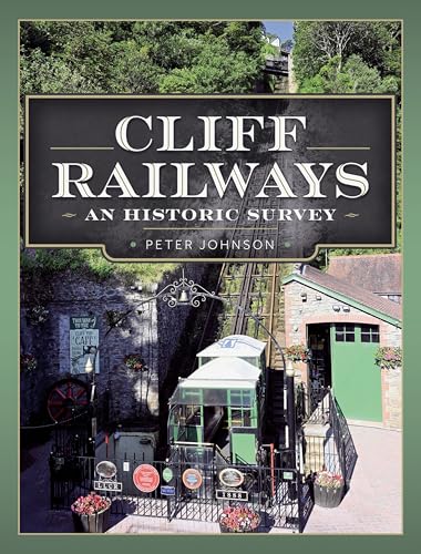 Book cover with railway images, likely featuring historic cliffside railways and scenic views.