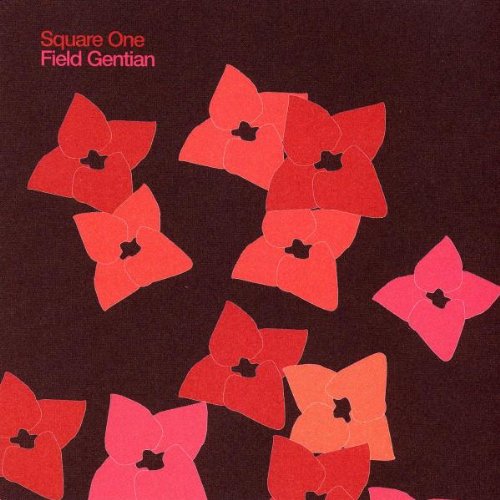 CD cover with a dark red background and abstract red flower shapes.