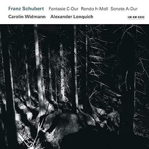 CD cover: dark forest scene with text listing Schubert's compositions.