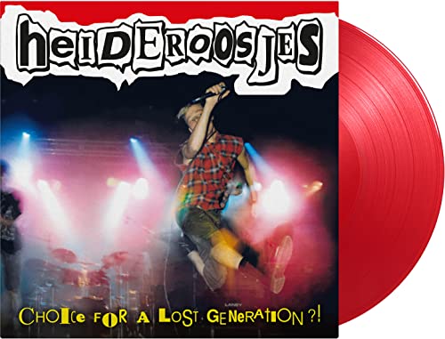 Heideroosjes album cover with a performer and a red vinyl record.