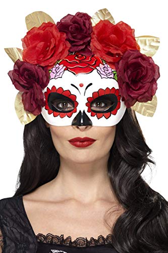 Smiffys 44883 Day of the Dead Rose Eye Mask (One Size)