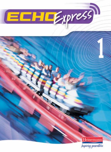 “Echo Express 1” pupil book cover with a blurred rollercoaster image.