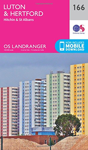 Landranger (166) Luton, Hertford, Hitchin & St Albans (OS Landranger Map)