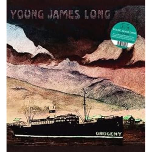 Vinyl record cover: mountains, a ship, and text "Young James Long - Orogeny".