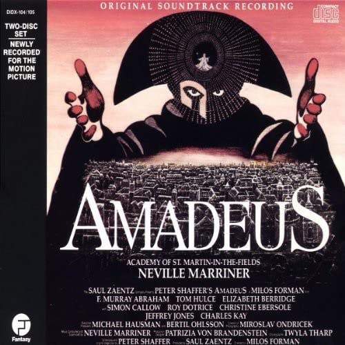 CD cover for "Amadeus" soundtrack featuring a figure in a mask and cape.