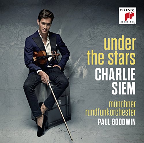 Charlie Siem holding a violin, album cover for "Under The Stars.