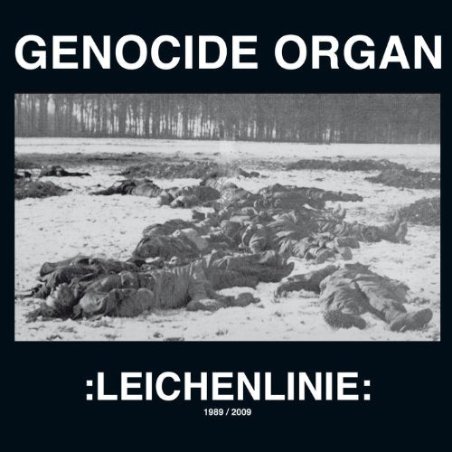 CD cover: black and white photo of bodies lying in snow.