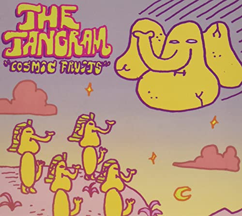 CD cover for The Tangram’s “Cosmic Fruit” with whimsical cartoon illustrations.