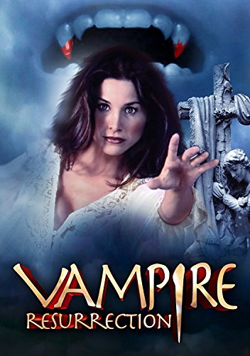 DVD cover for "Vampire Resurrection" featuring a woman, fangs, and a cross.