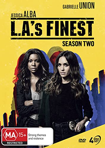 DVD cover for "L.A.'s Finest" Season Two, featuring Jessica Alba and Gabrielle Union.