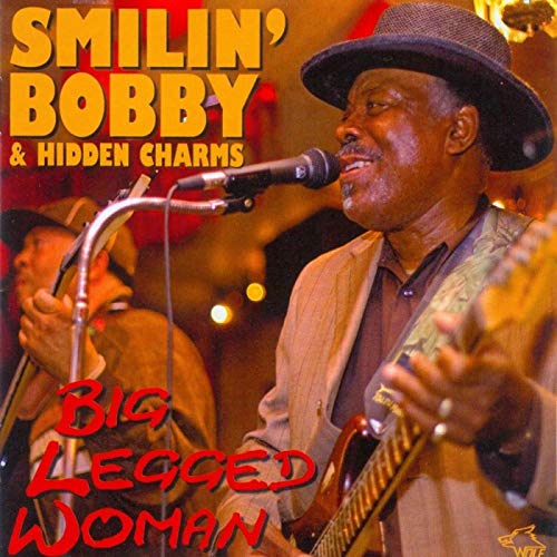 CD cover featuring blues musician Smilin’ Bobby with guitar and microphone.