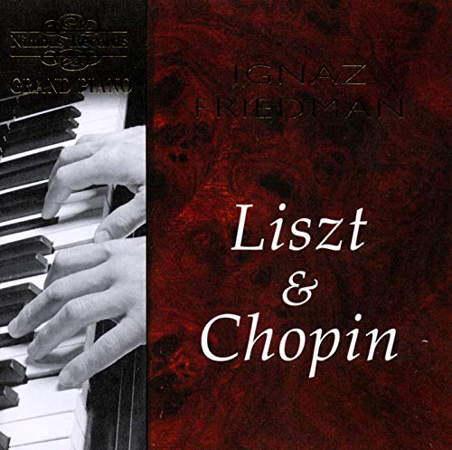 CD cover featuring piano keys, hands, and text “Liszt & Chopin”.