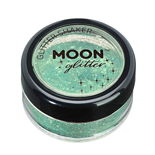 Iridescent Glitter Shakers by Moon Glitter - Green - Cosmetic Festival Makeup Glitter for Face, Body, Nails, Hair, Lips - 5g