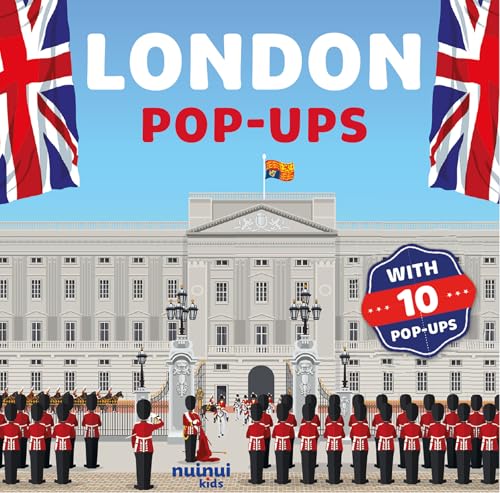 Book cover for "London Pop-Ups" featuring Buckingham Palace and Union Jacks.