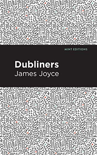 Book cover for "Dubliners" by James Joyce, black and white geometric design.