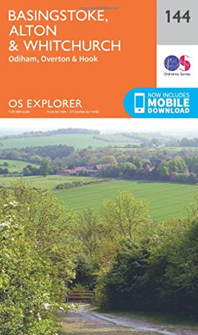 Basingstoke, Alton & Whitchurch Map | Odiham, Overton & Hook | Ordnance Survey | OS Explorer Map 144 | England | Walks | Hiking | Maps | Adventure