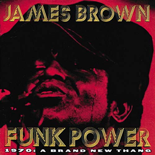 James Brown album cover, "Funk Power 1970," red and gold tones.