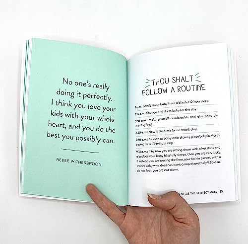Open book “Guilt-Free Mum” with light green pages and handwritten-style text.