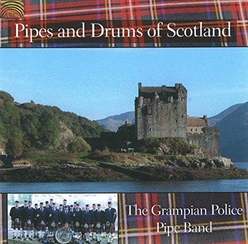 CD cover featuring a Scottish castle and a pipe band photograph.