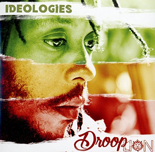 CD cover for Droop Lion’s “Ideologies,” featuring a portrait with color blocks.