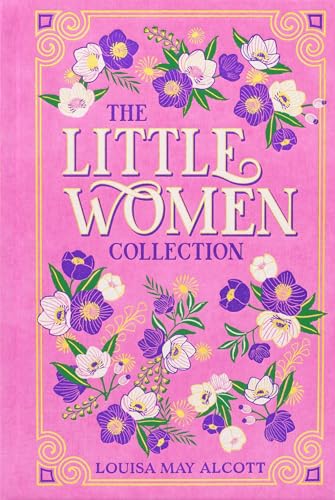 Book cover titled The Little Women Collection with purple and white flowers on pink.