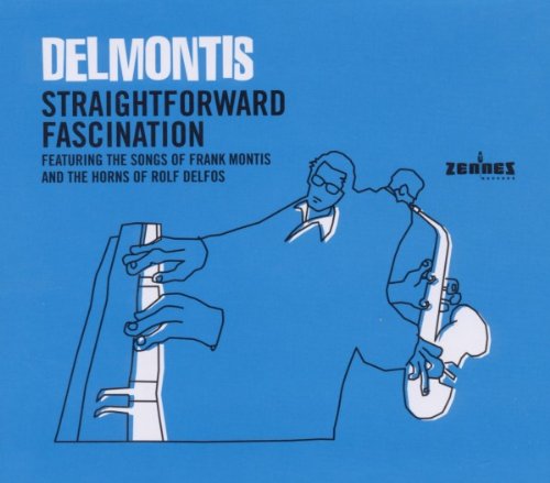 CD cover: musician playing saxophone and piano in white line art.