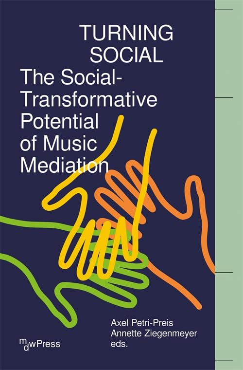 Book cover: "Turning Social" with abstract orange and green lines.