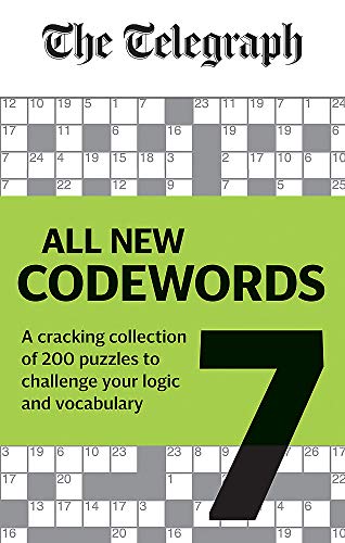The Telegraph All New Codewords Volume 7 puzzle book cover with crossword grid background.