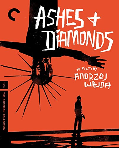 Ashes and Diamonds" Blu-ray cover: stark red with silhouette and figure.