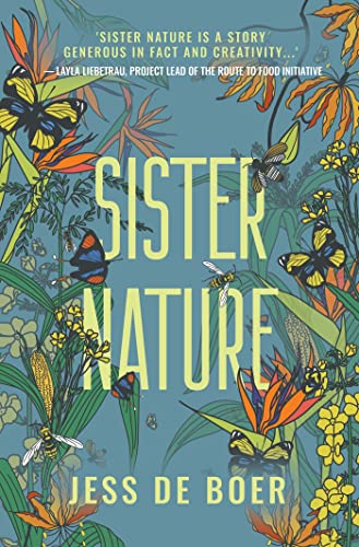 Book cover with colorful floral illustration, bees, and butterflies.