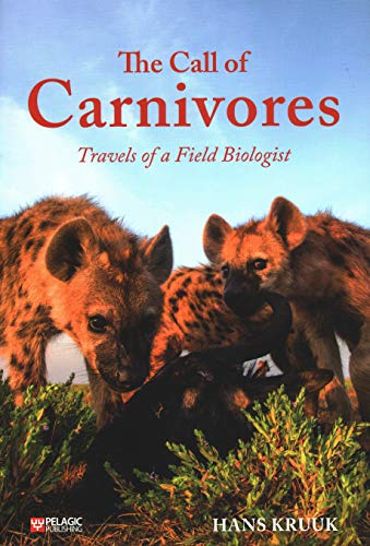 Book cover featuring three spotted hyenas scavenging in grassy terrain.