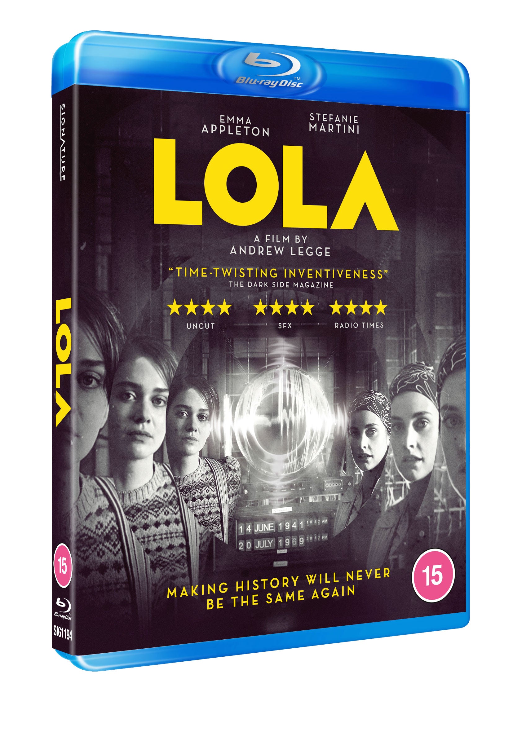 "Lola" in white text on a black background, Blu-ray packaging.