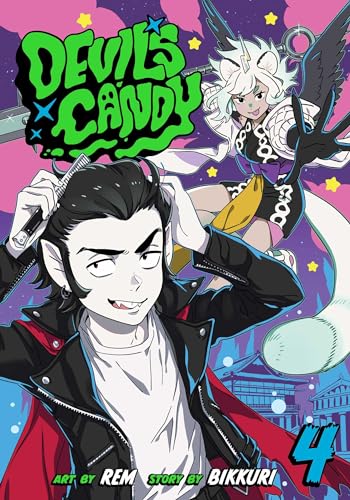 Devil's Candy, Vol. 4" manga cover with illustrated characters and vibrant colors.