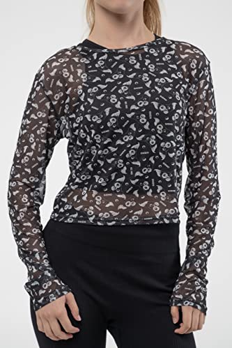 Gremlins - Gizmo (Womens Black/White Cropped Mesh Top) Ex Ex Large