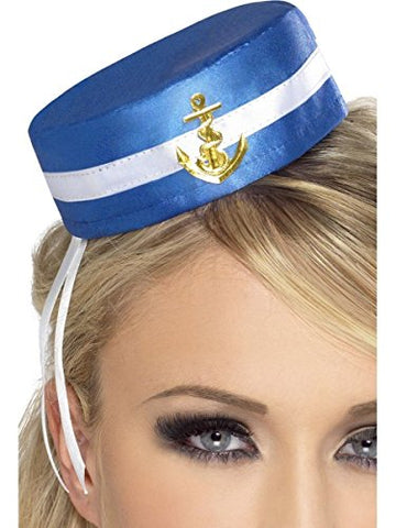 Smiffys Pill Box Sailor Hat - Blue