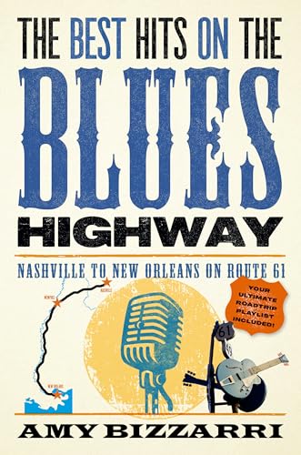 Book cover with blues-themed imagery: microphone, guitar, and Route 61 map.