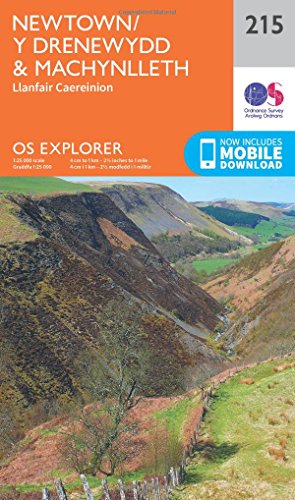 OS Explorer Map (215) Newtown, Llanfair Caereinion