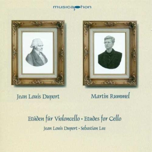 CD cover with portraits in ornate frames and text: "Etüden für Violoncello".