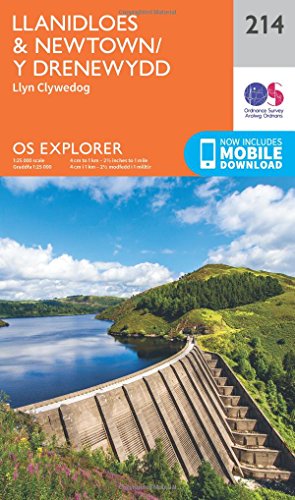 Llanidloes & Newtown/Y Drenewydd Map | Llyn Clywedog | Ordnance Survey | OS Explorer Map 214 | Wales | Walks | Hiking | Maps | Adventure