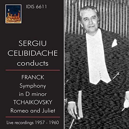 CD cover featuring portrait of conductor Sergiu Celibidache and text details.