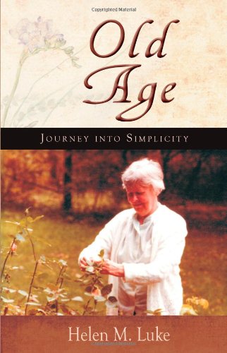 Book cover with serene landscape and elderly person, conveying reflection and calmness.