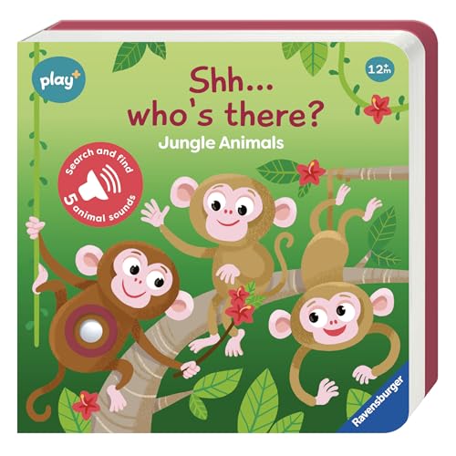 Ravensburger Play+ Infant & Toddler - Shhh…Who's there? Jungle Animals My First Seek and Find Sound Book : Search and find