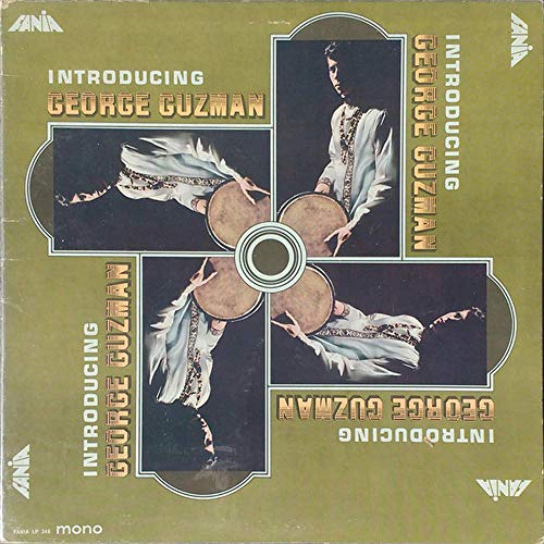 Vinyl record cover for “Introducing George Guzman” featuring a conga player.